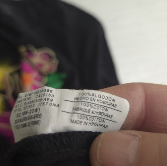 Women's Just My Size Multi Colored Floral  T Shirt 2 X Beautiful - Picture 10 of 12